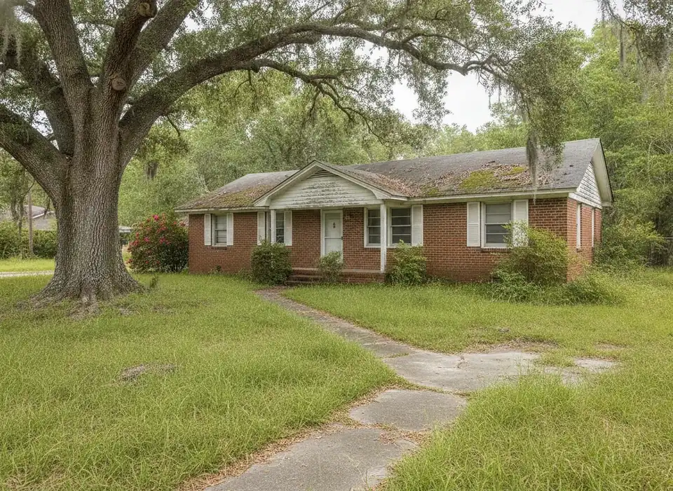 Brick ranch house in Charleston that needs repairs